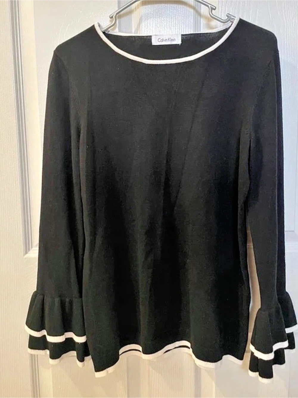 Calvin Klein Black Ruffle Cuff Tunic